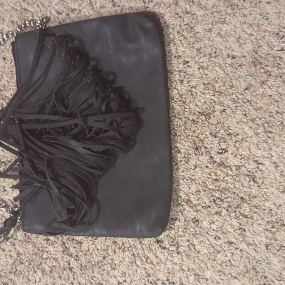 Fringe Black Faux Leather Crossbody Bag - Picture 5 of 16